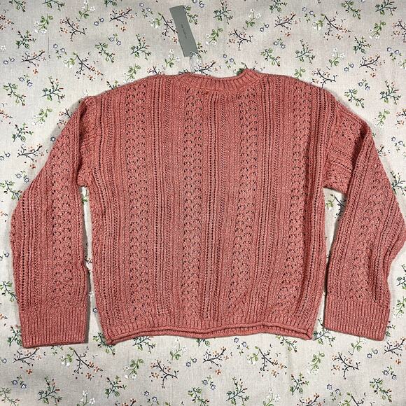 One Grey Day Crewneck Sweatshirt Shorts Set Small Pullover Pointelle Soft Lounge - Picture 5 of 11